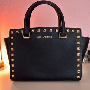 Michael Kors Black Studded Handbag